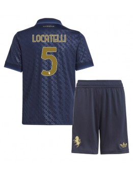 Juventus Manuel Locatelli #5 Ausweichtrikot für Kinder 2024-25 Kurzarm (+ Kurze Hosen)